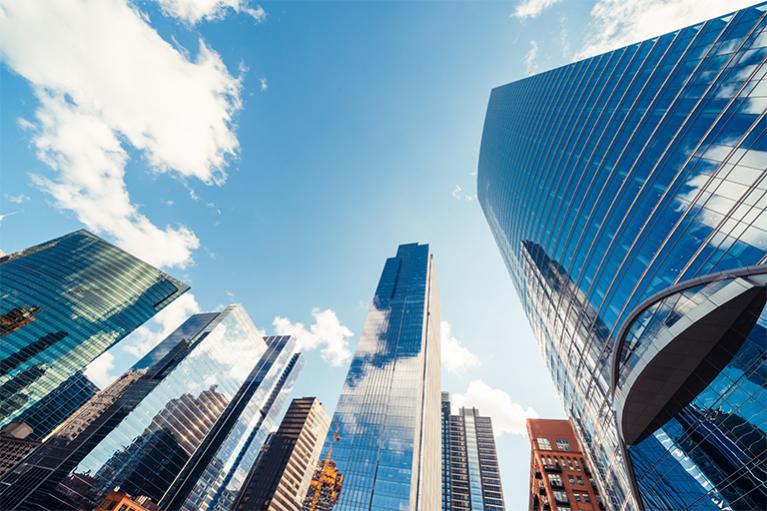 Skyscrapers with blue sky